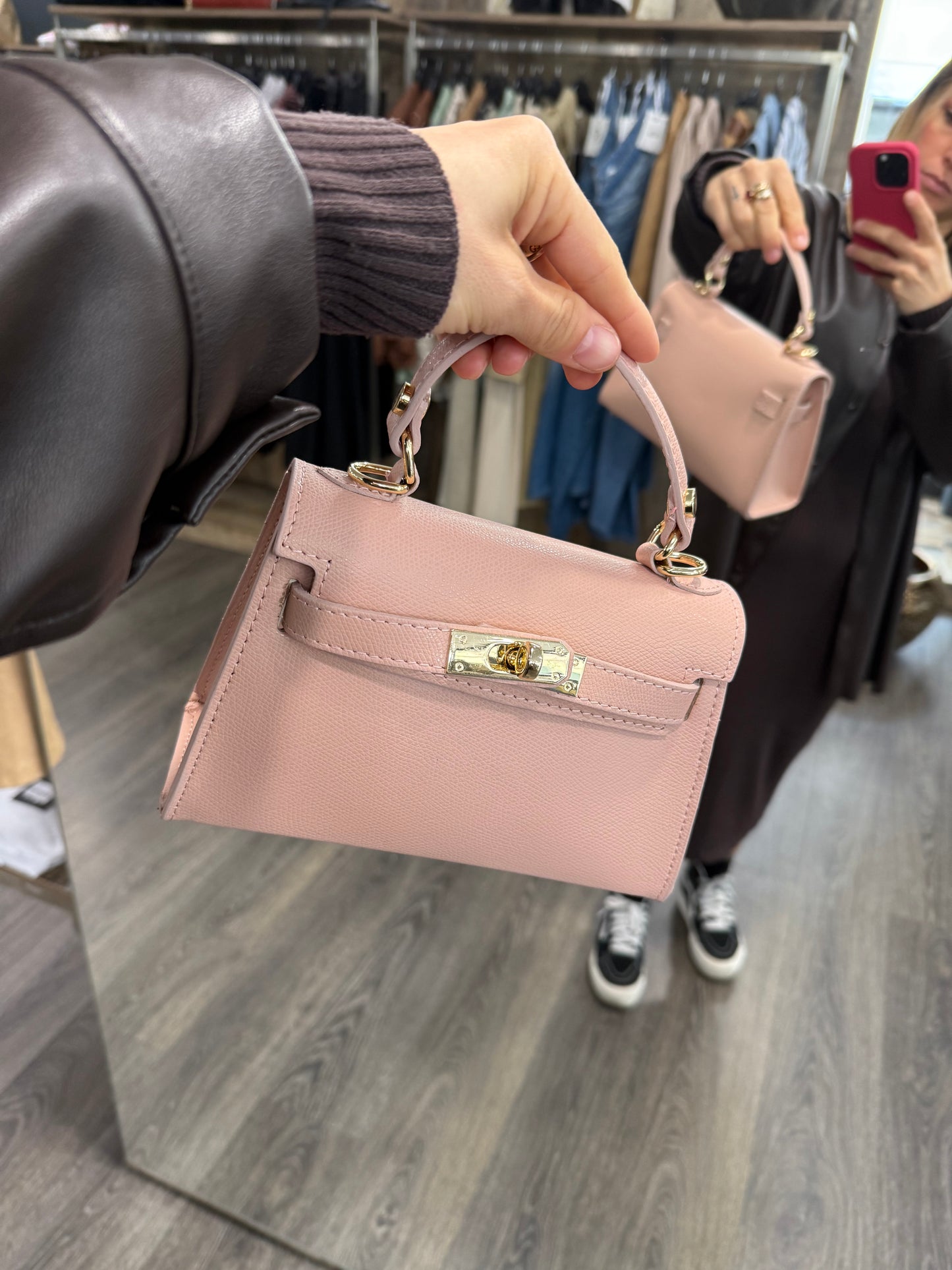 Mini Borsa in Pelle Rosa