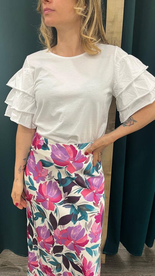 T-shirt Kontatto Manica Balze