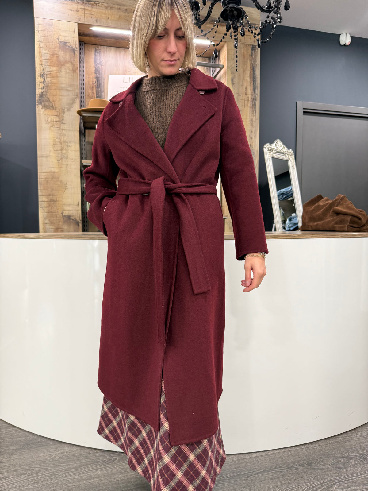 Cappotto Bordeaux Lana