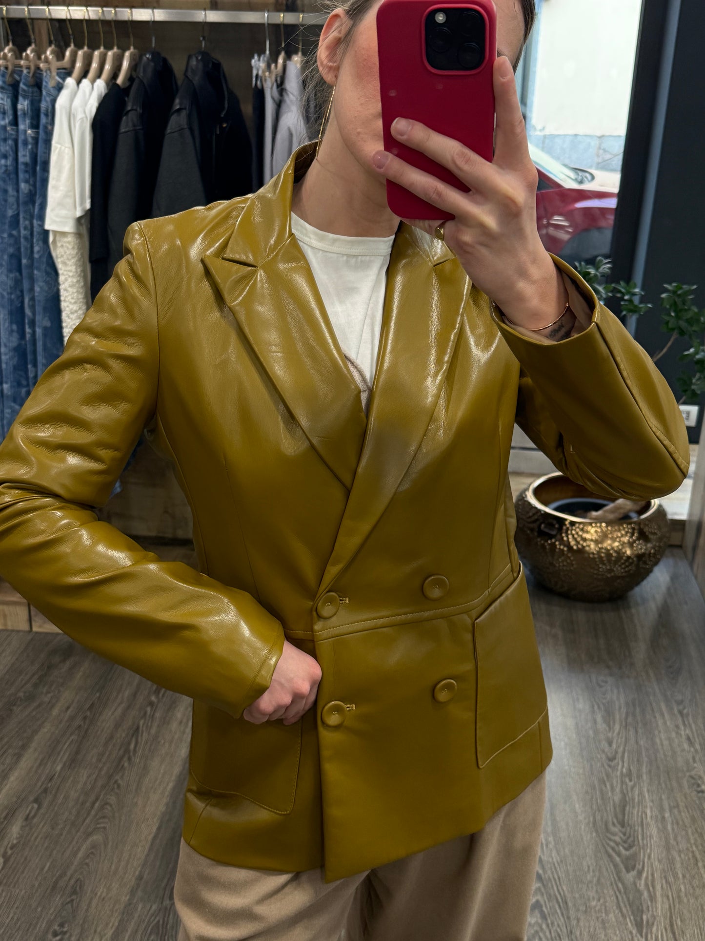 Giacca eco Doppiopetto Oliva Haveone