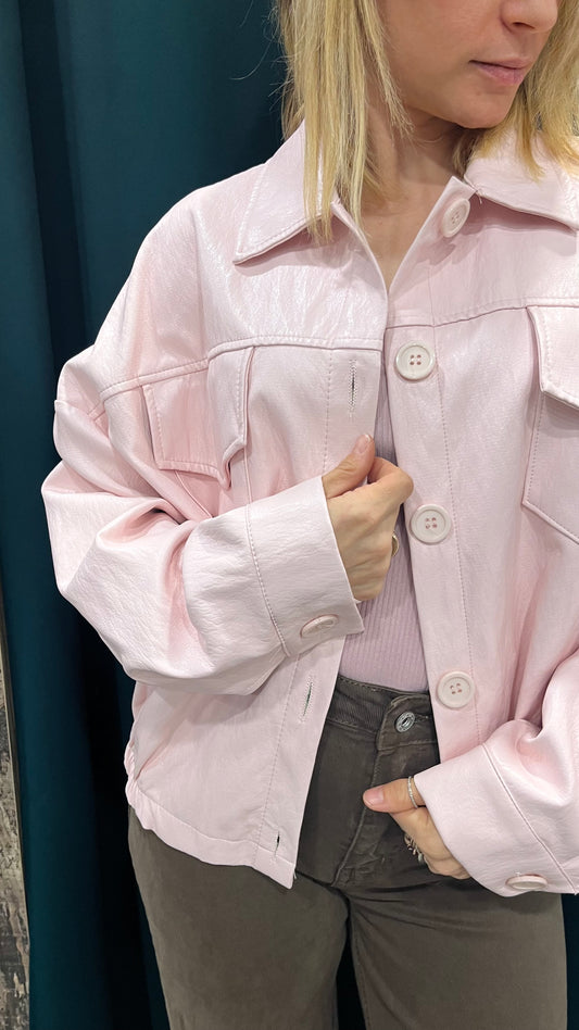 Giubbino Ecopelle Rosa Haveone