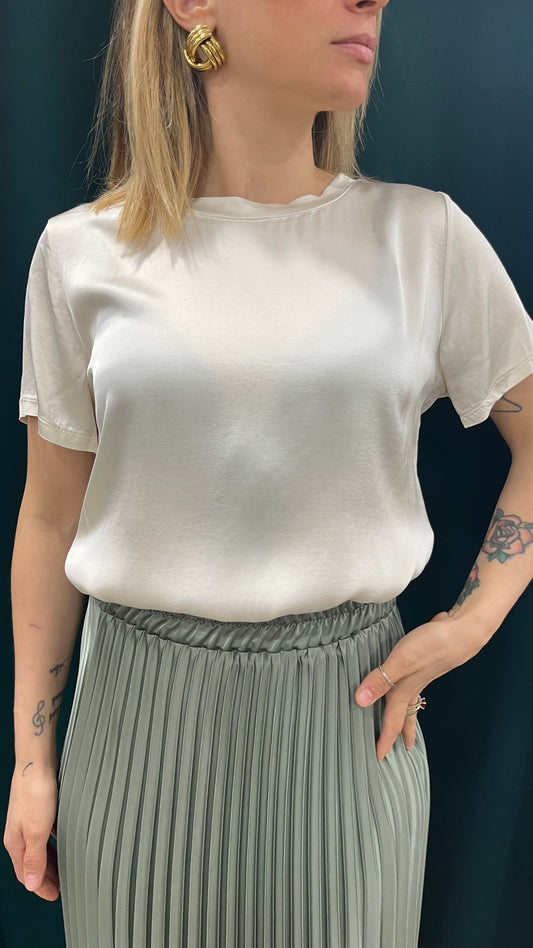 T-shirt Lucida Panna in Viscosa