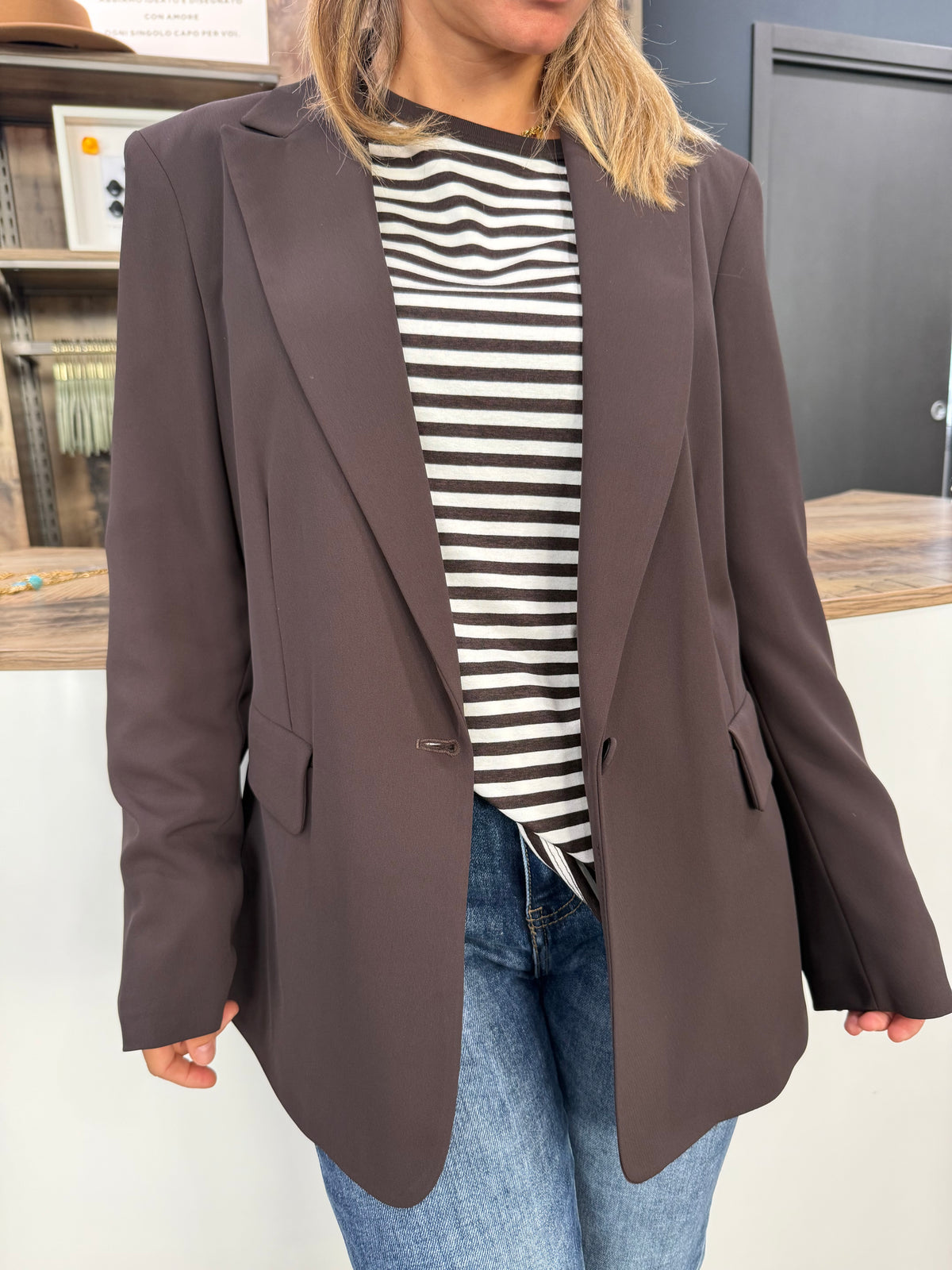 Giacca Blazer Marrone
