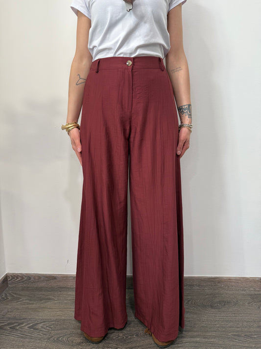 Pantaloni Palazzo Bordeaux