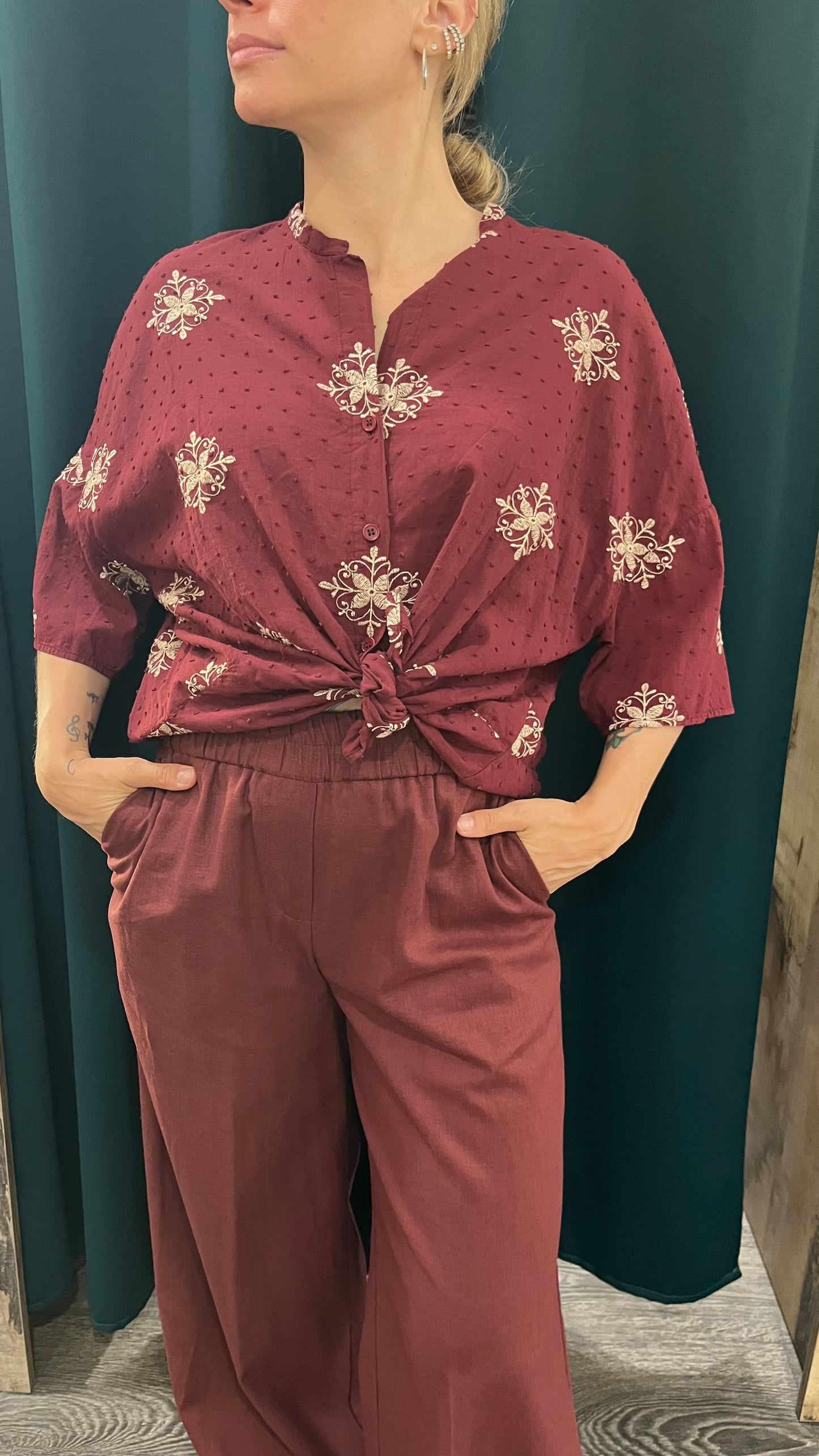 Camicia Vicolo Bordeaux Fantasia