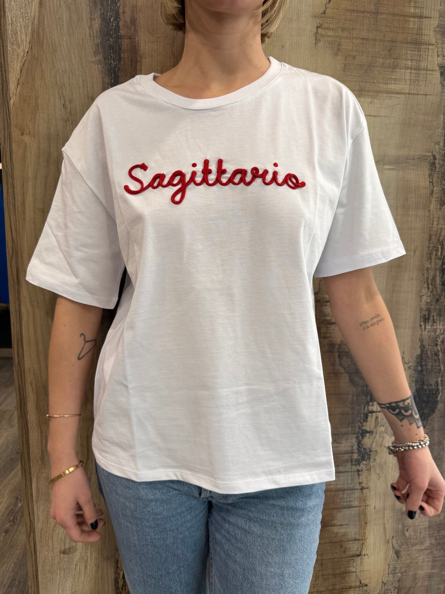 T-Shirt in Cotone con Segni Zodiacali