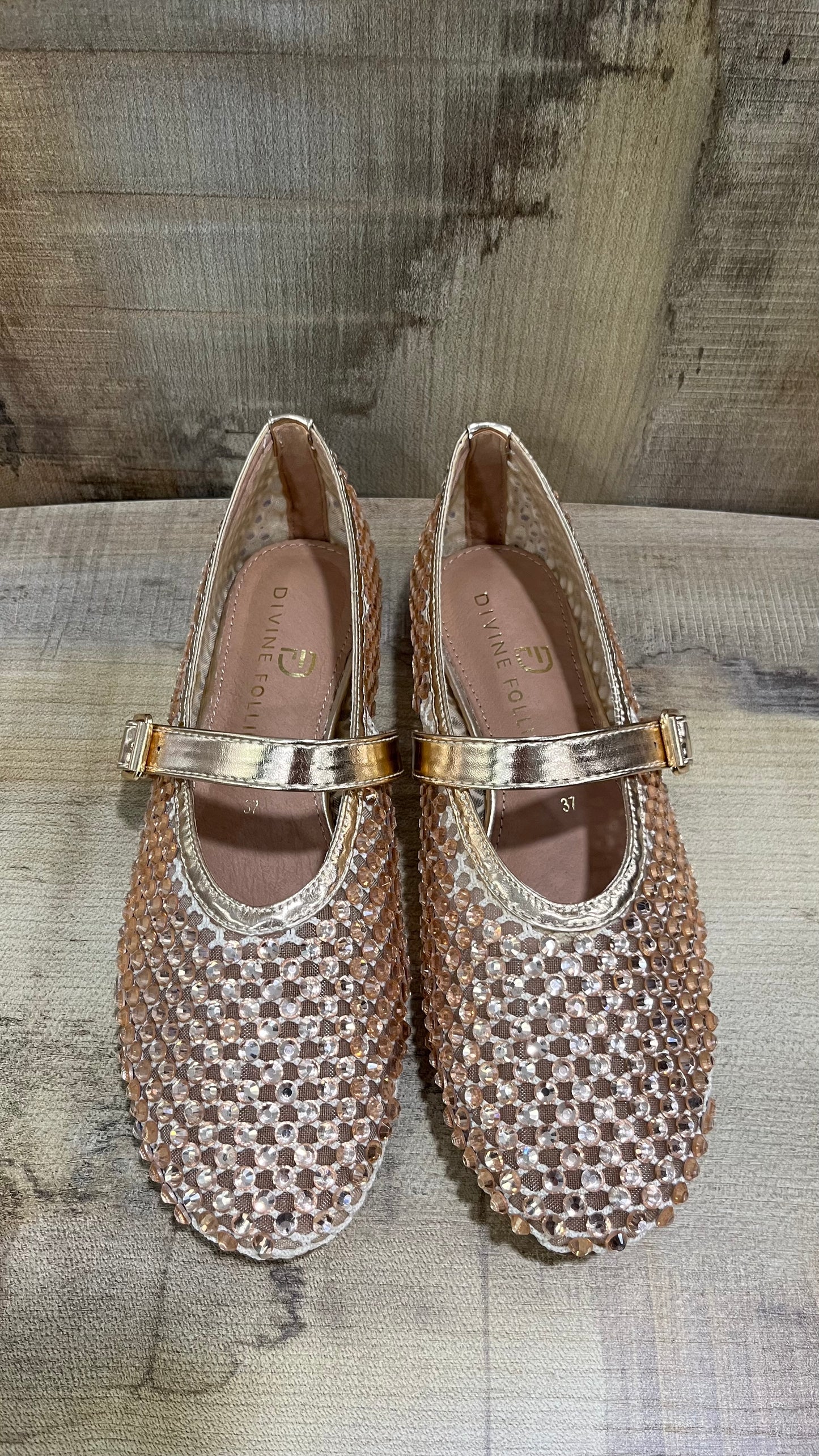 Ballerine Strass in pelle