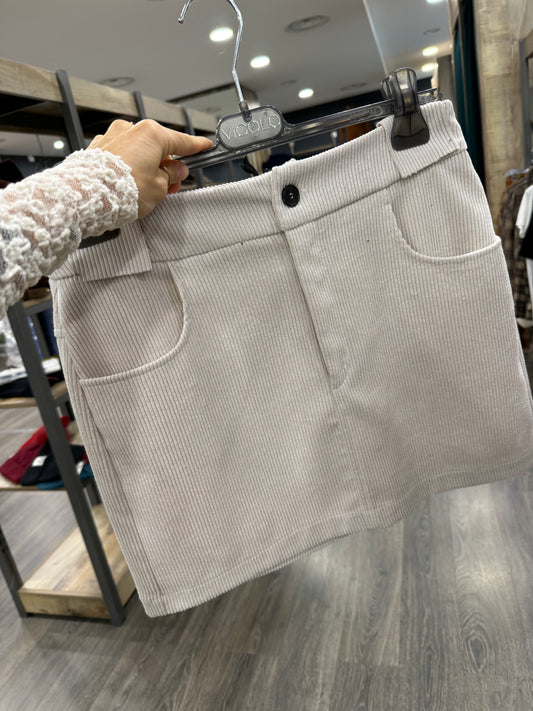 Gonna Vicolo Velluto a Coste Panna