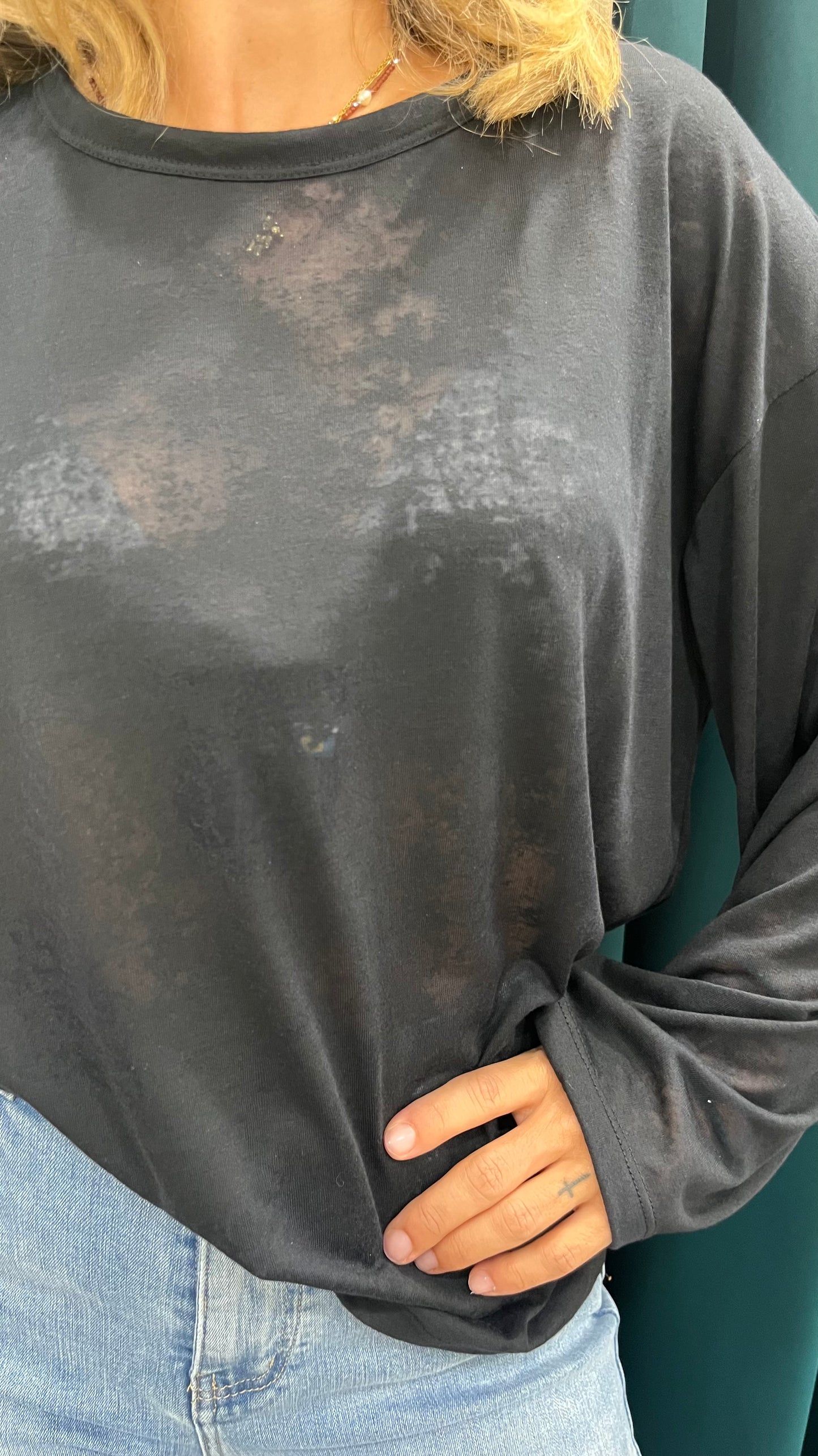 Maglia Vicolo Manica Svasata con Trasparenze