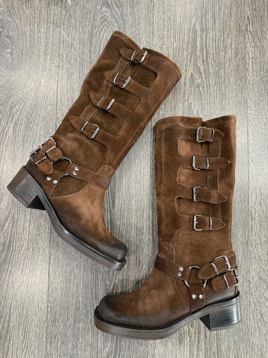 Stivali Biker in Pelle Fibbie