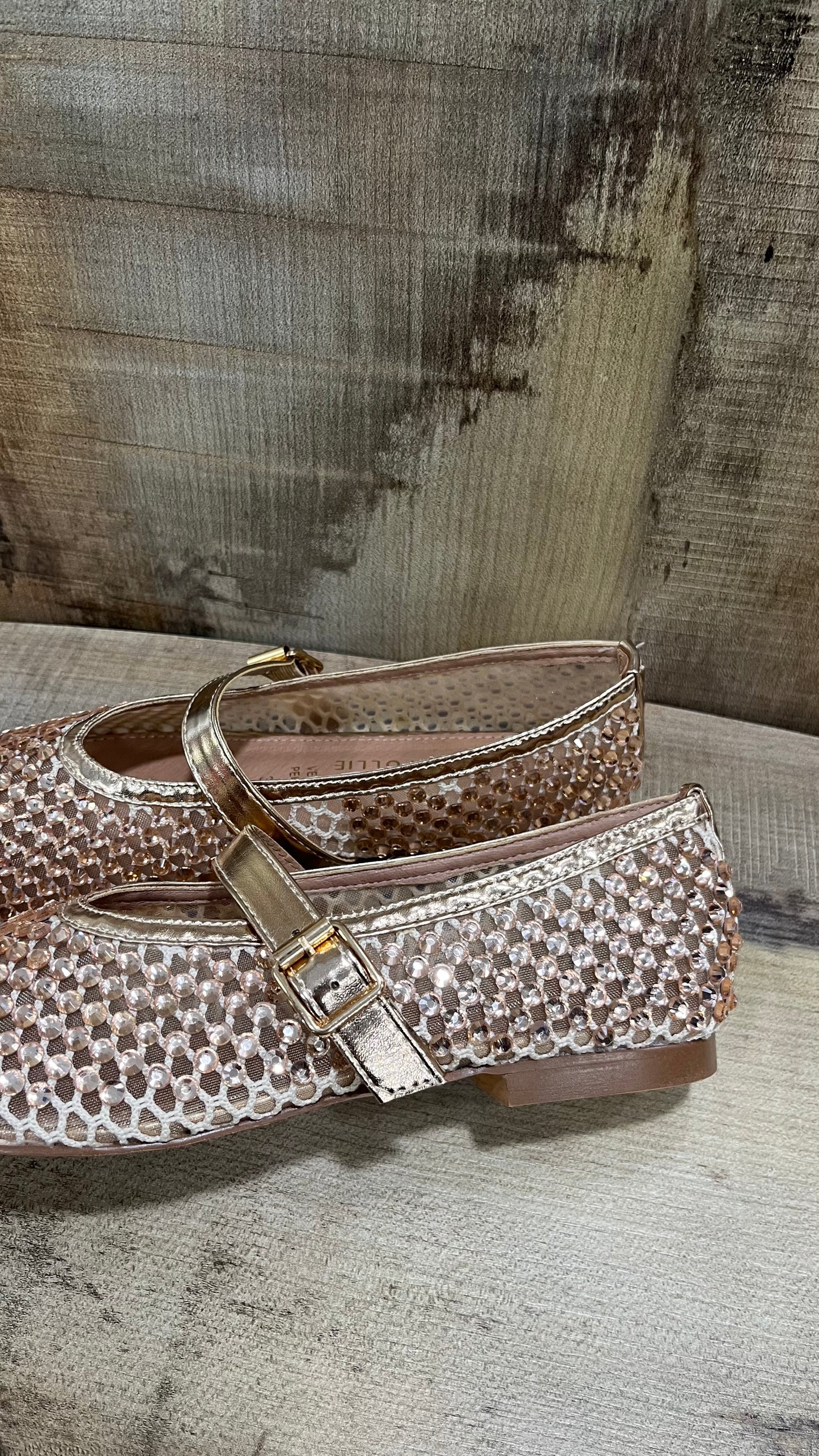 Ballerine Strass in pelle