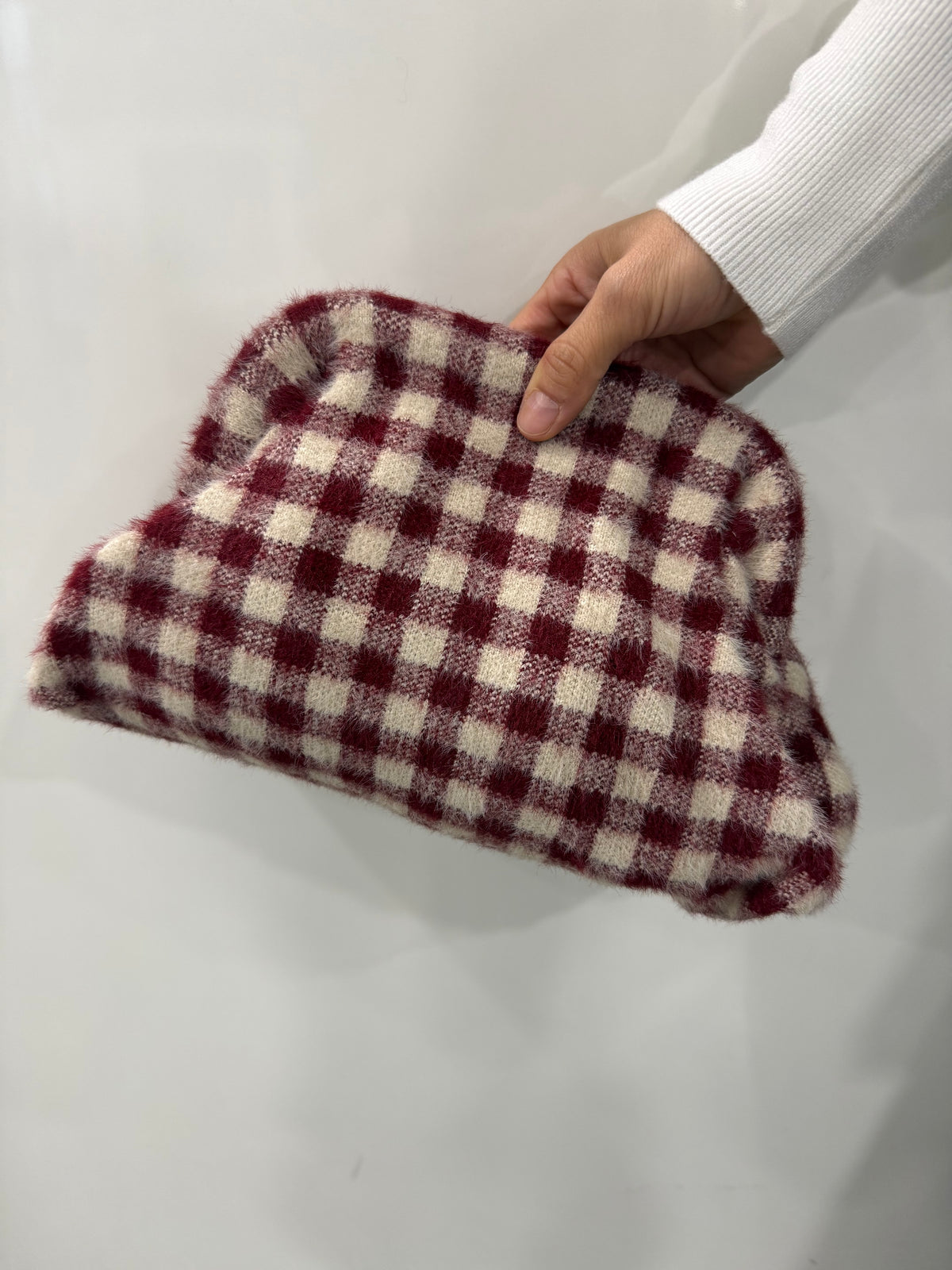 Borsa Pochette Fluffy Quadri