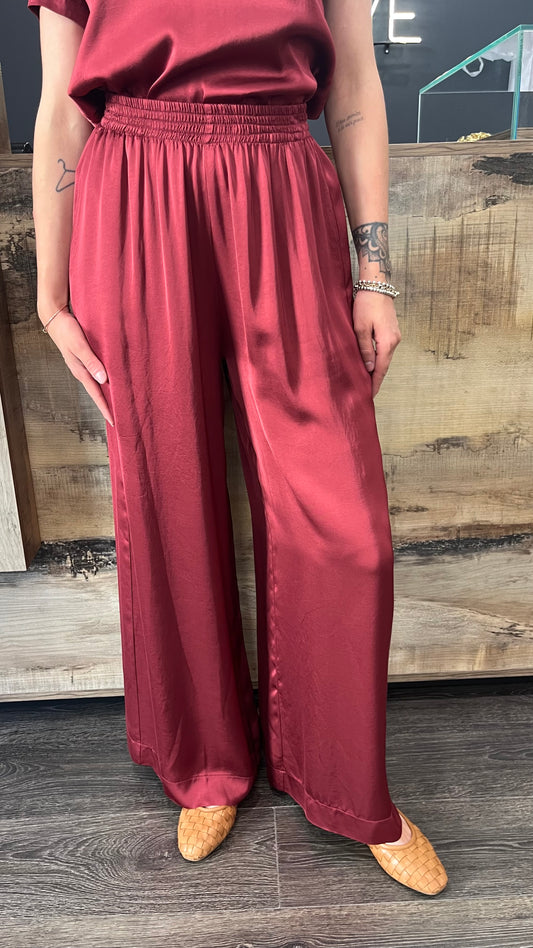 Pantaloni Vicolo Viscosa Bordeaux