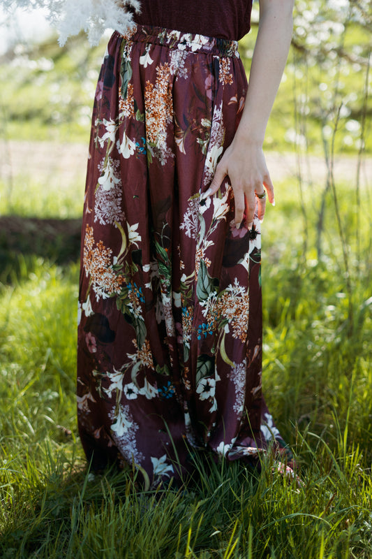 Gonna Lunga Lila Fiori