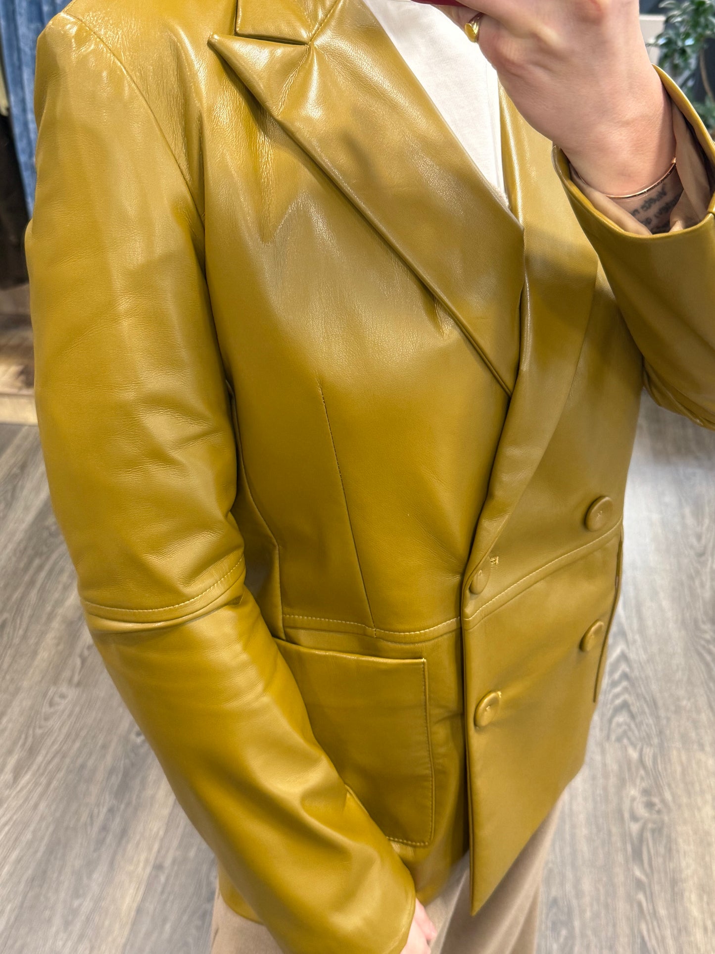 Giacca eco Doppiopetto Oliva Haveone