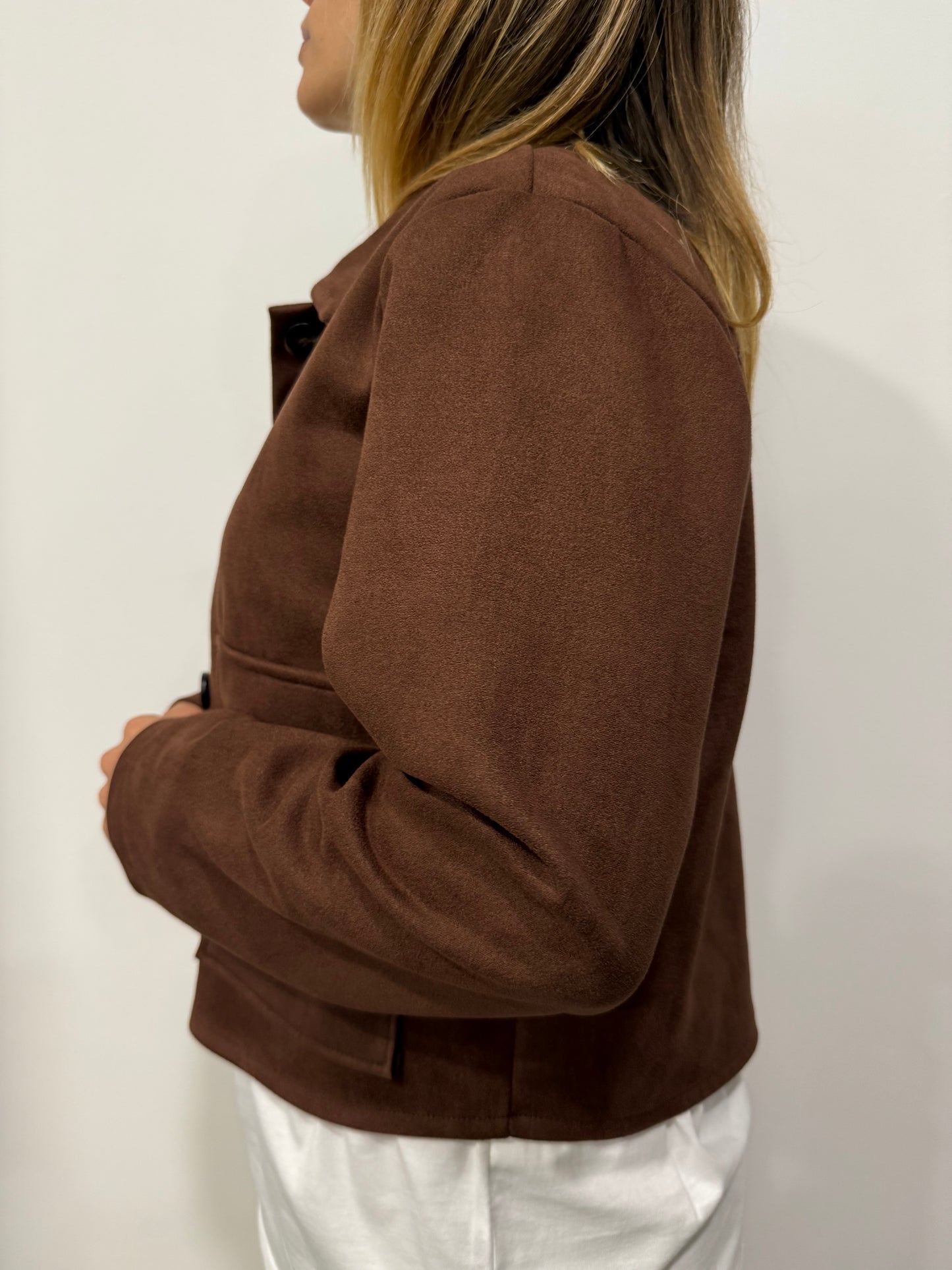 Giacca in Suede Cioccolato