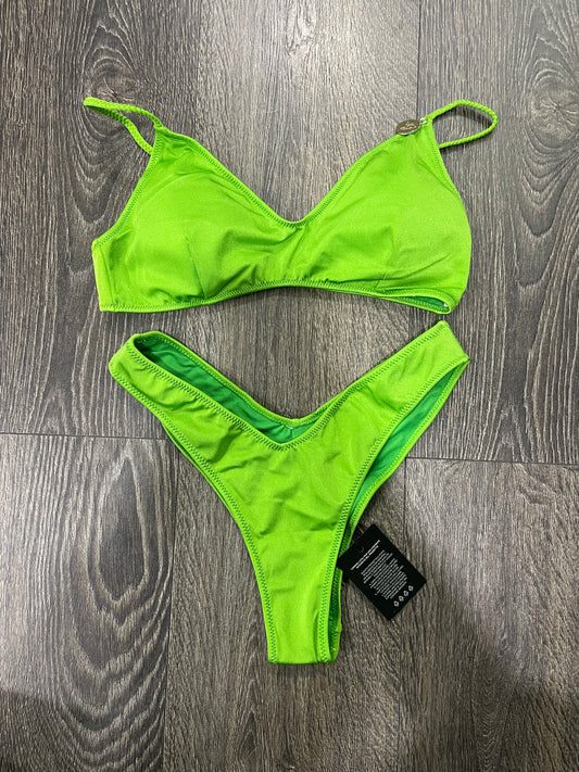 Bikini Verde Con Slip A V e Top Regolabile