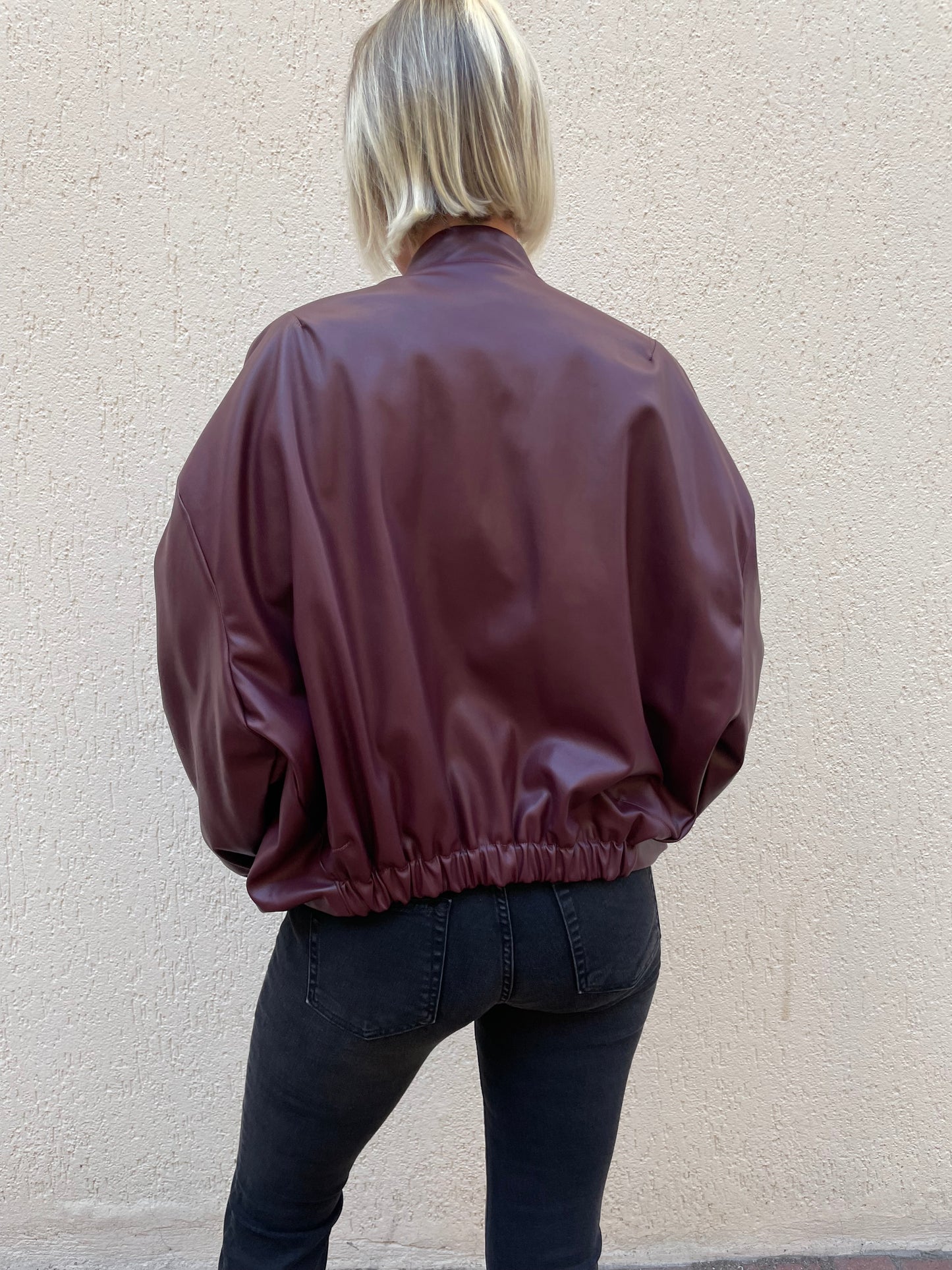 Bomber Giacca Bordeaux Kontatto Con Zip