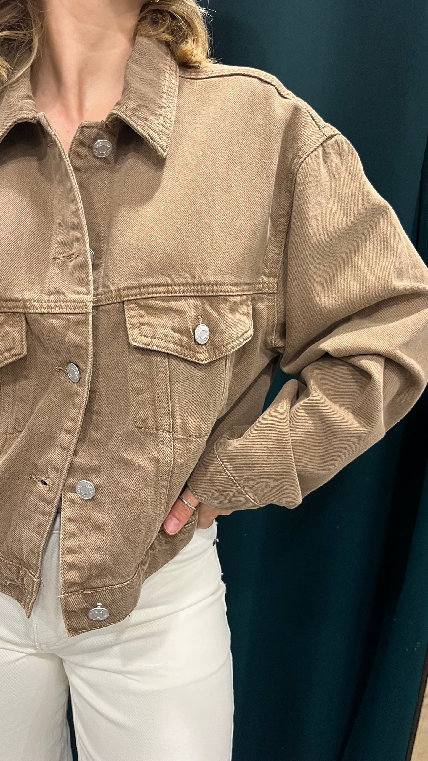 Giubbino Jeans Moka Over