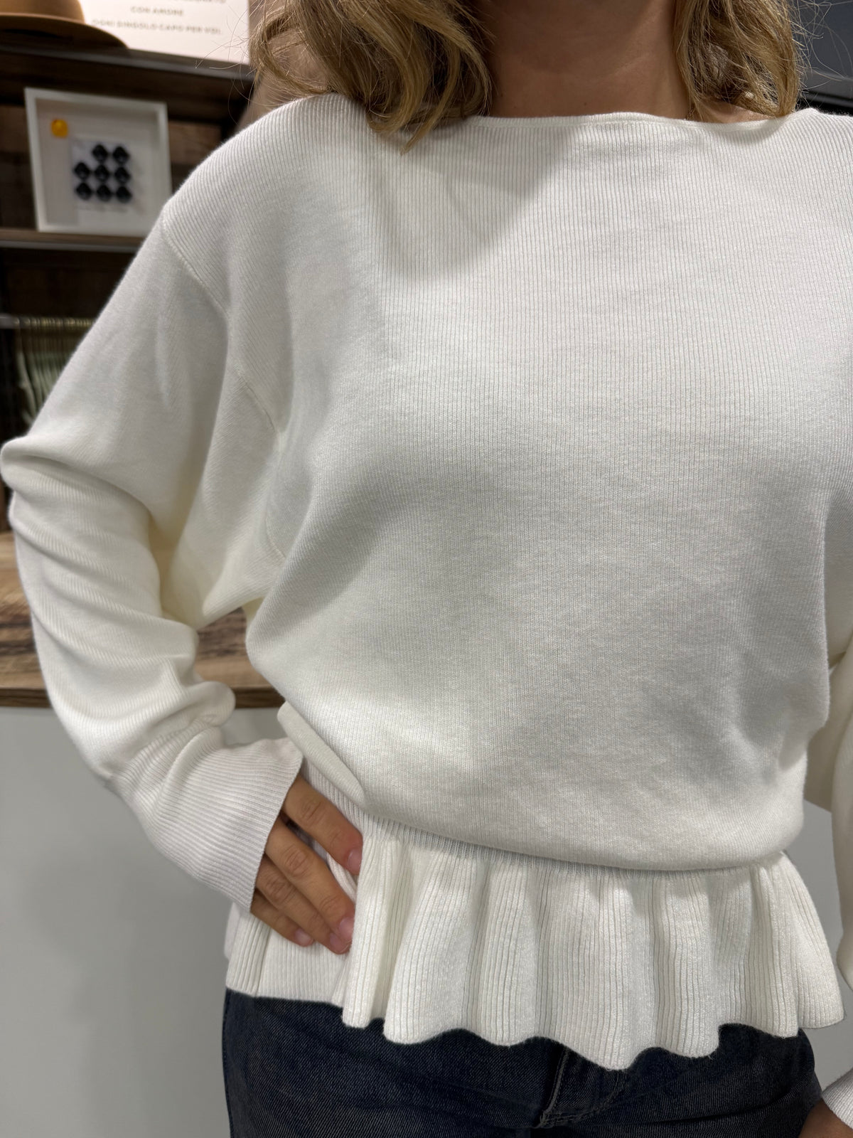 Maglioncino Rouches Bianco