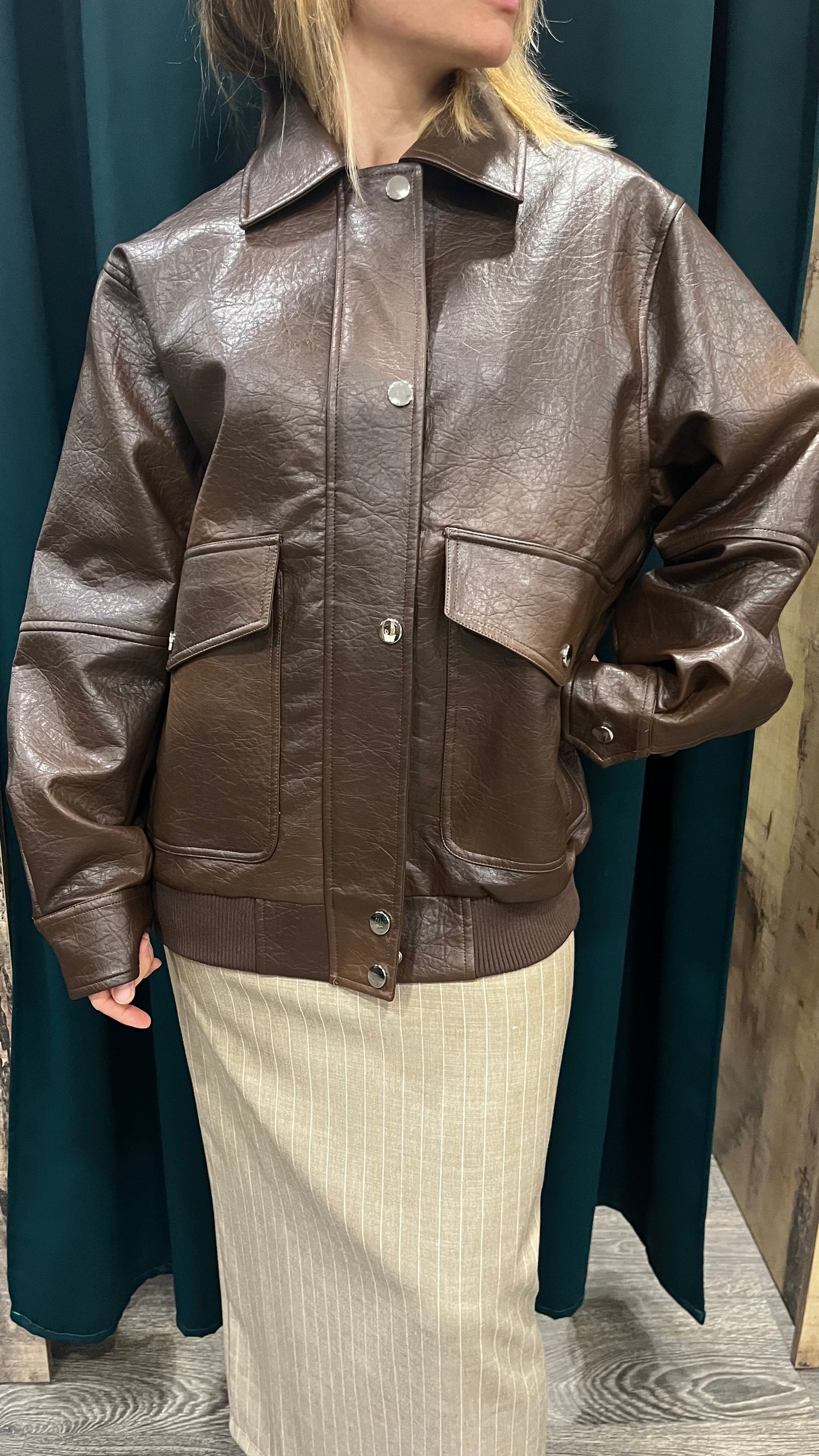 Giubbino Ecopelle Moro Lumina