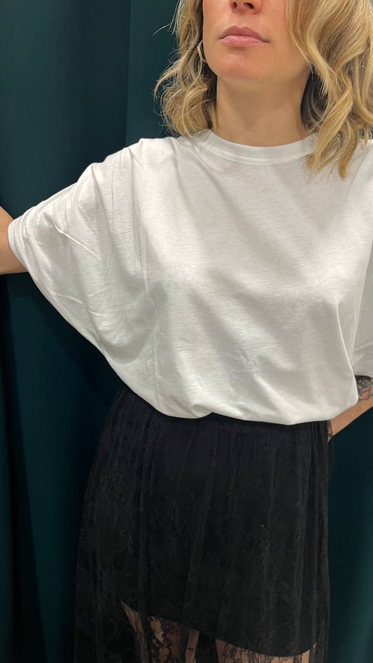 T-shirt Kontatto con Manica Pieghe