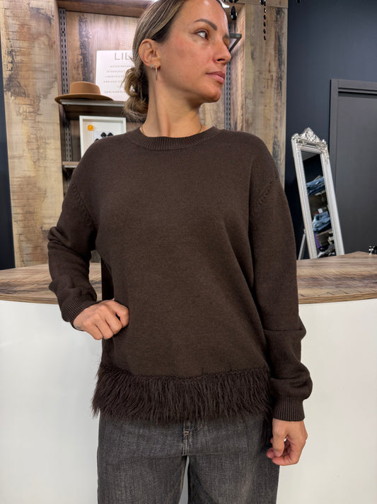 Maglione Piume Moro Manica Lunga