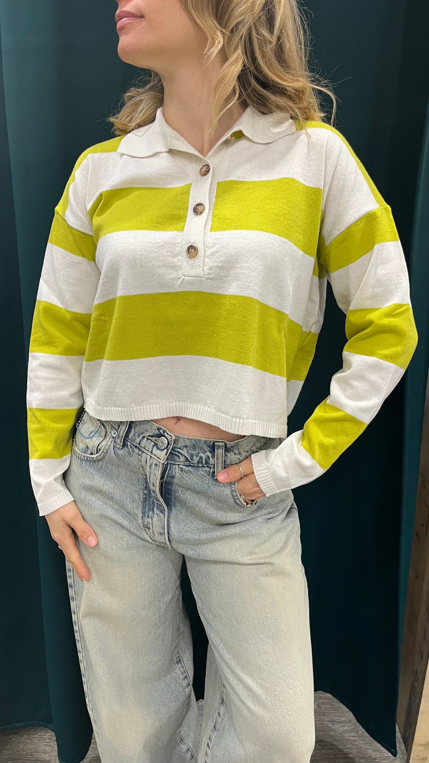 Polo Vicolo Righe Crop