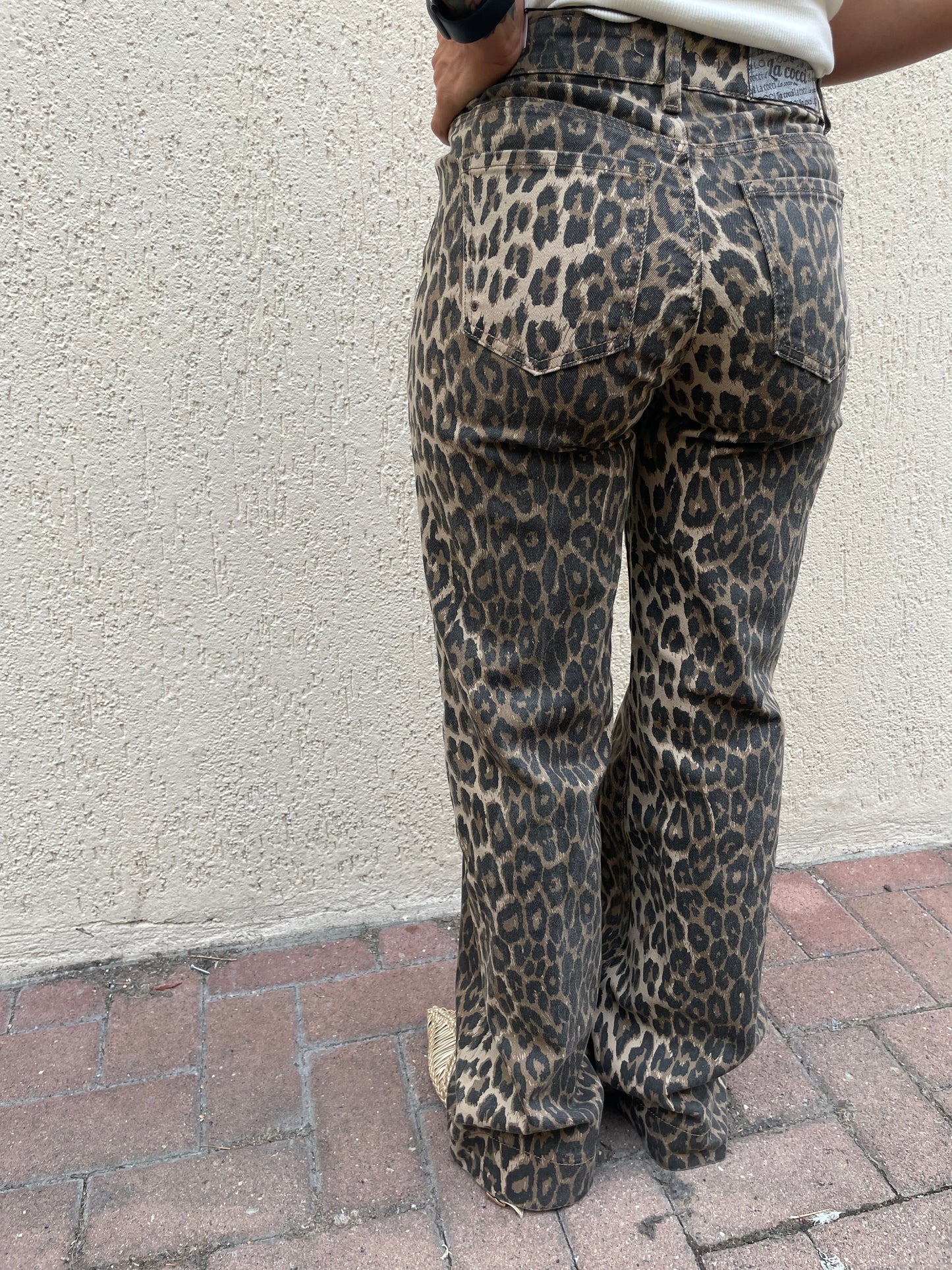 Jeans Leopardati Wide leg Vita Alta