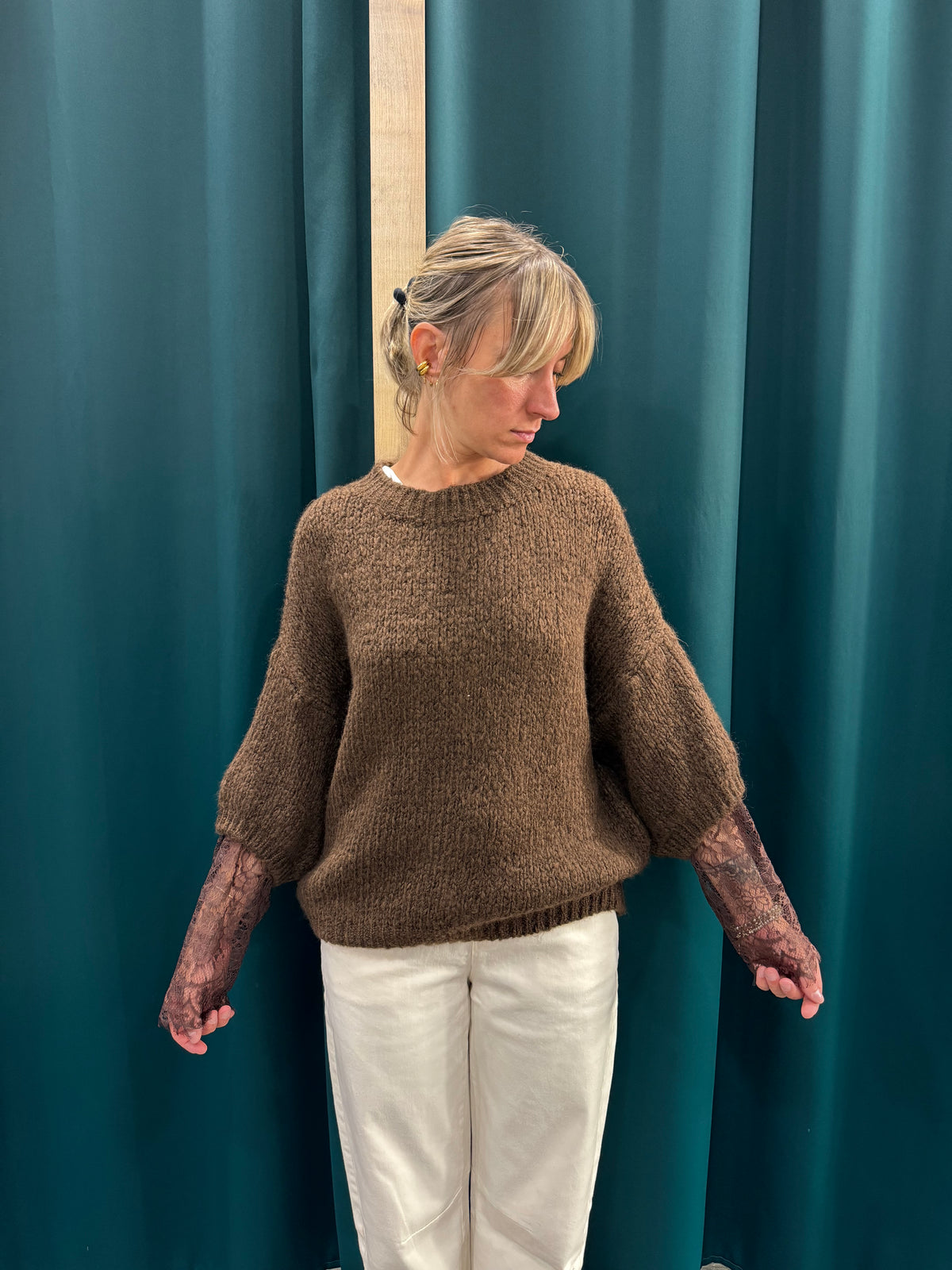 Maglione Manica Pizzo