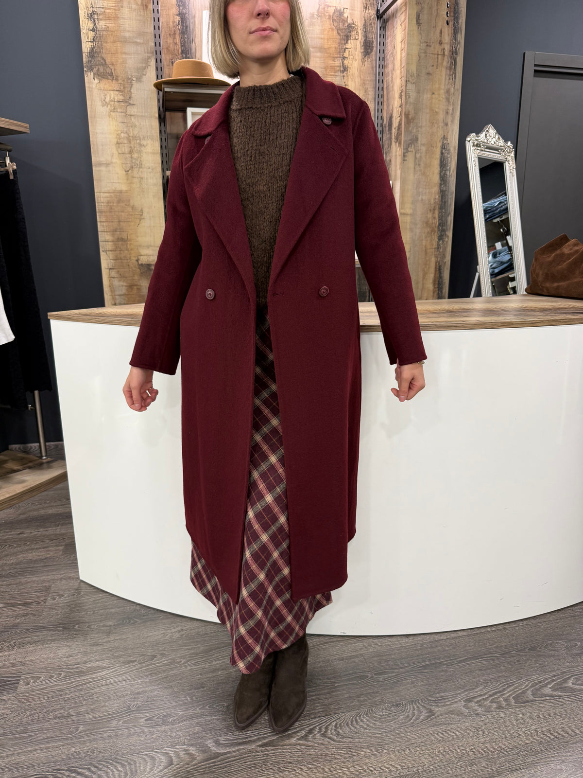 Cappotto Bordeaux Lana