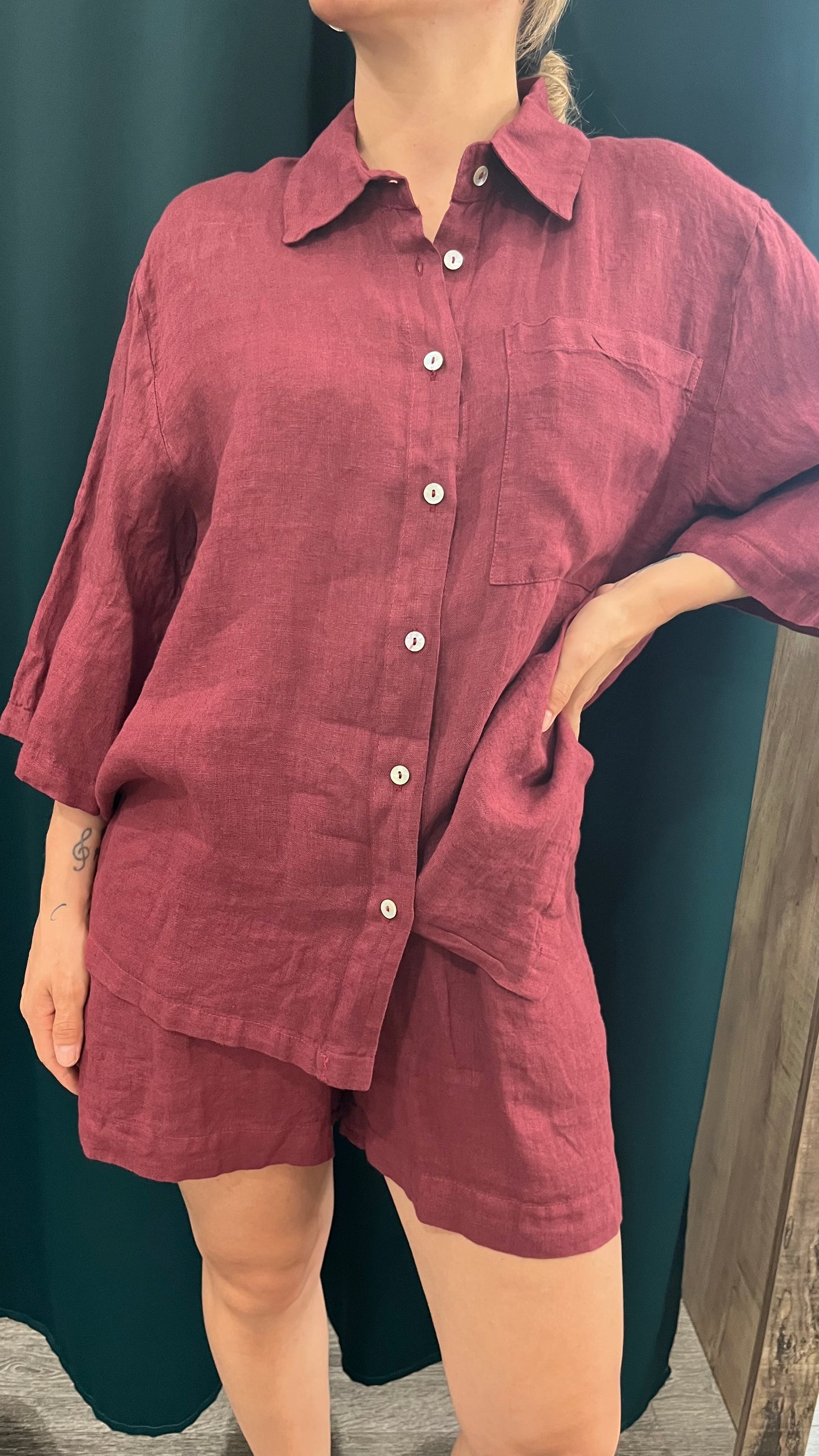 Coordinato Camicia+Bermuda Kontatto Bordeaux