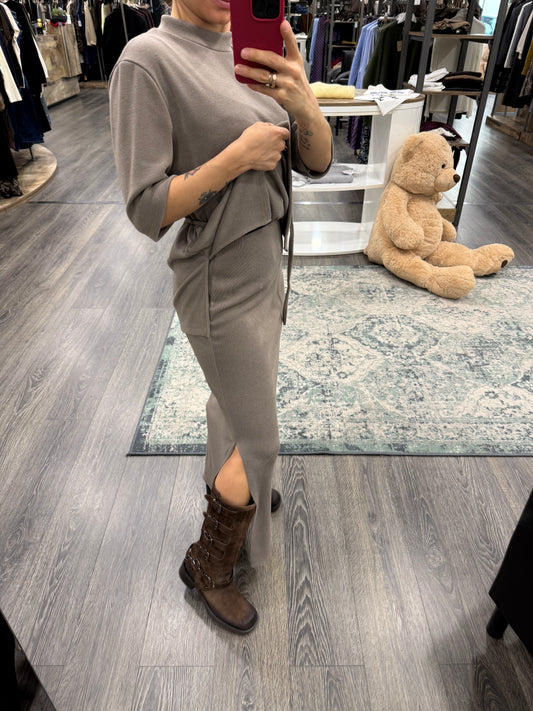 Gonna Tortora in Maglia