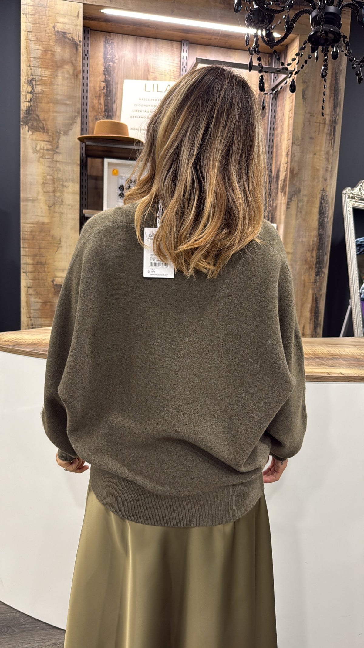 Maglione Girocollo Verde Salvia