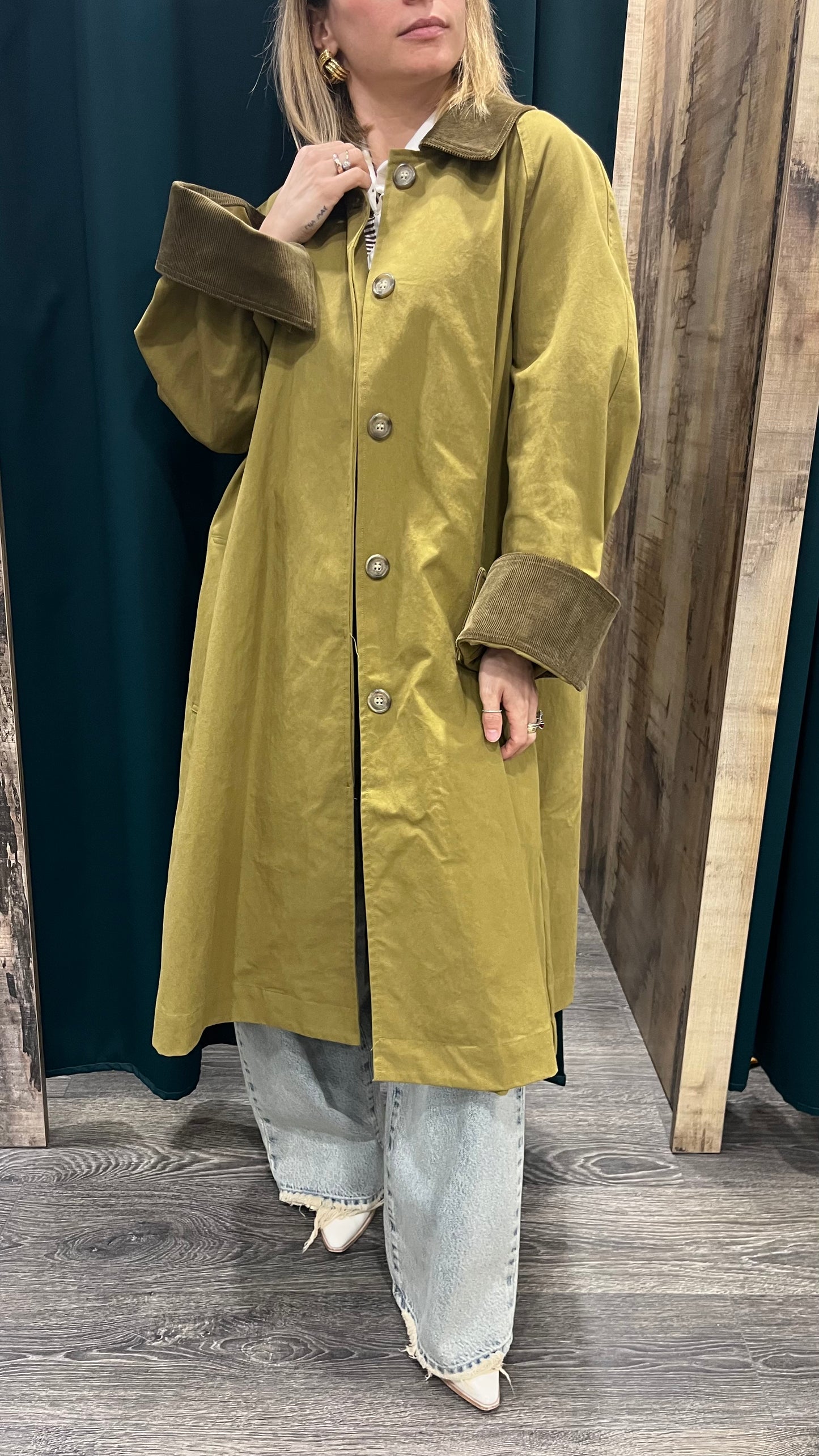 Trench Lumina Over Verde Militare