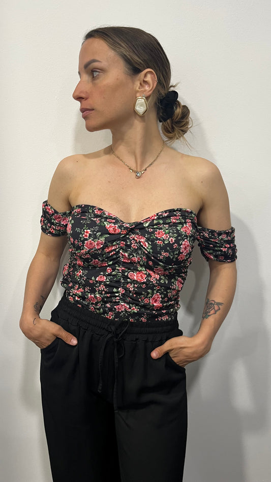Body Vicolo Fiori con Arricciature
