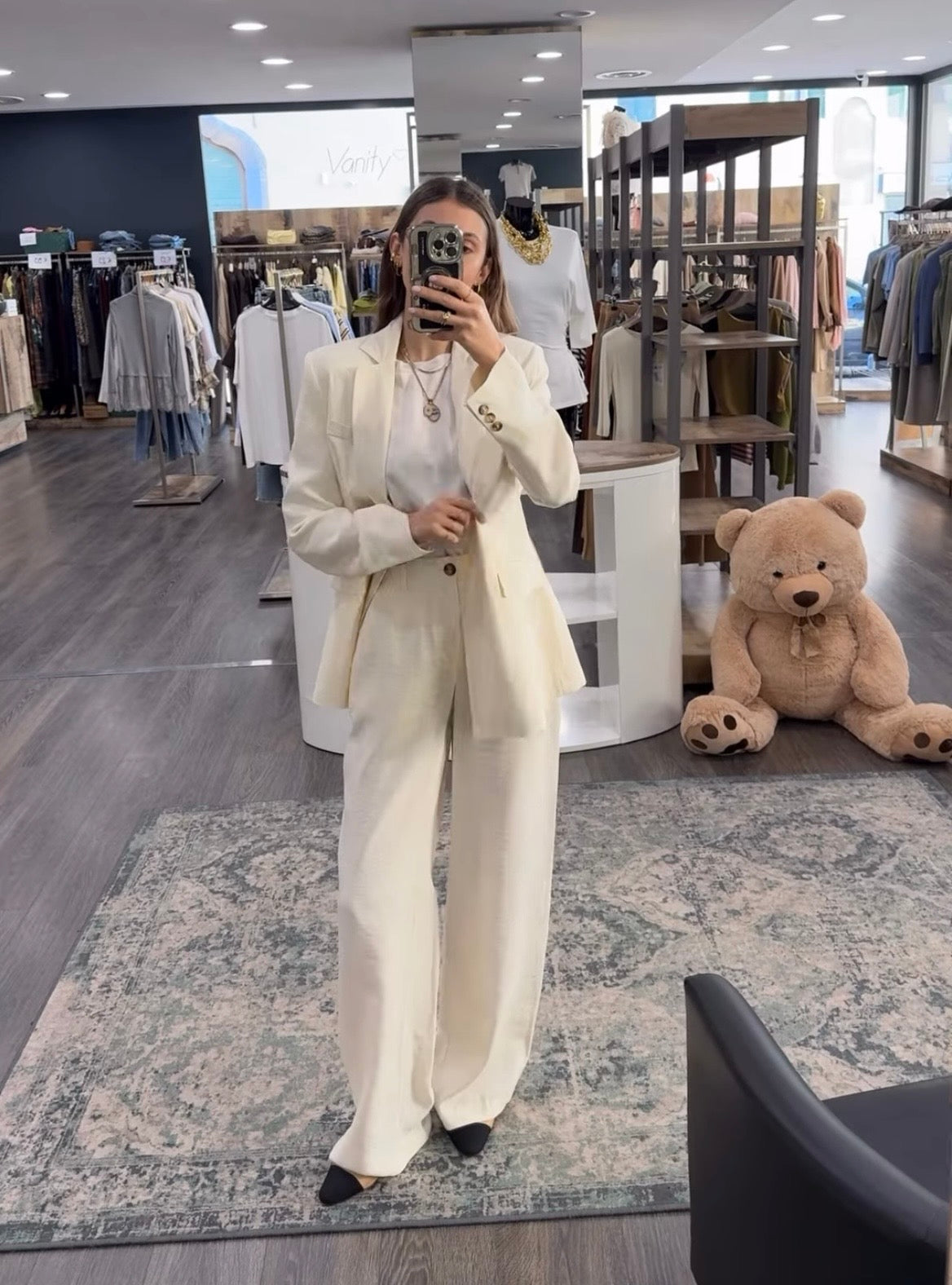 Pantaloni Panna con Elastico in Vita