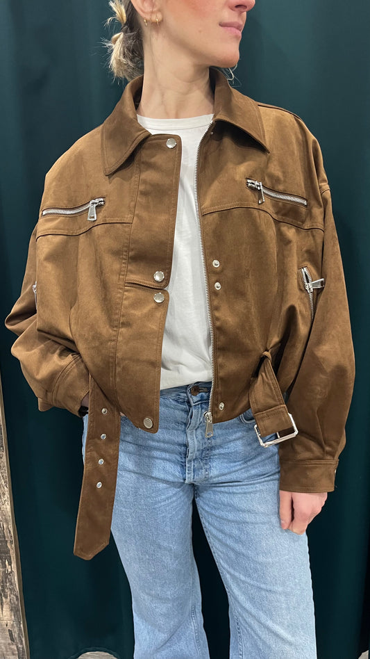 Giacca Bomber in Suede Vicolo