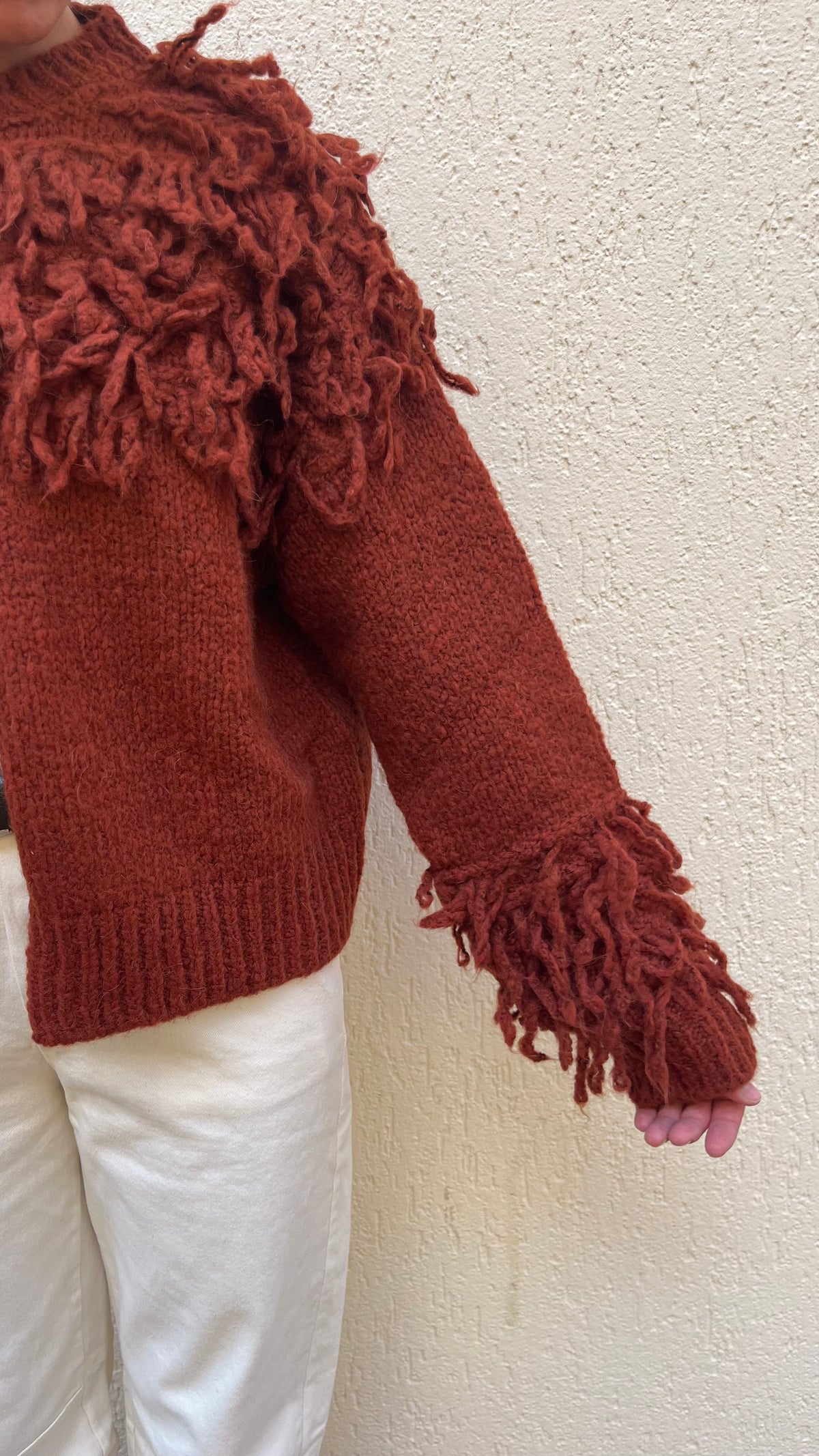 Cardigan Vicolo Frange Mattone