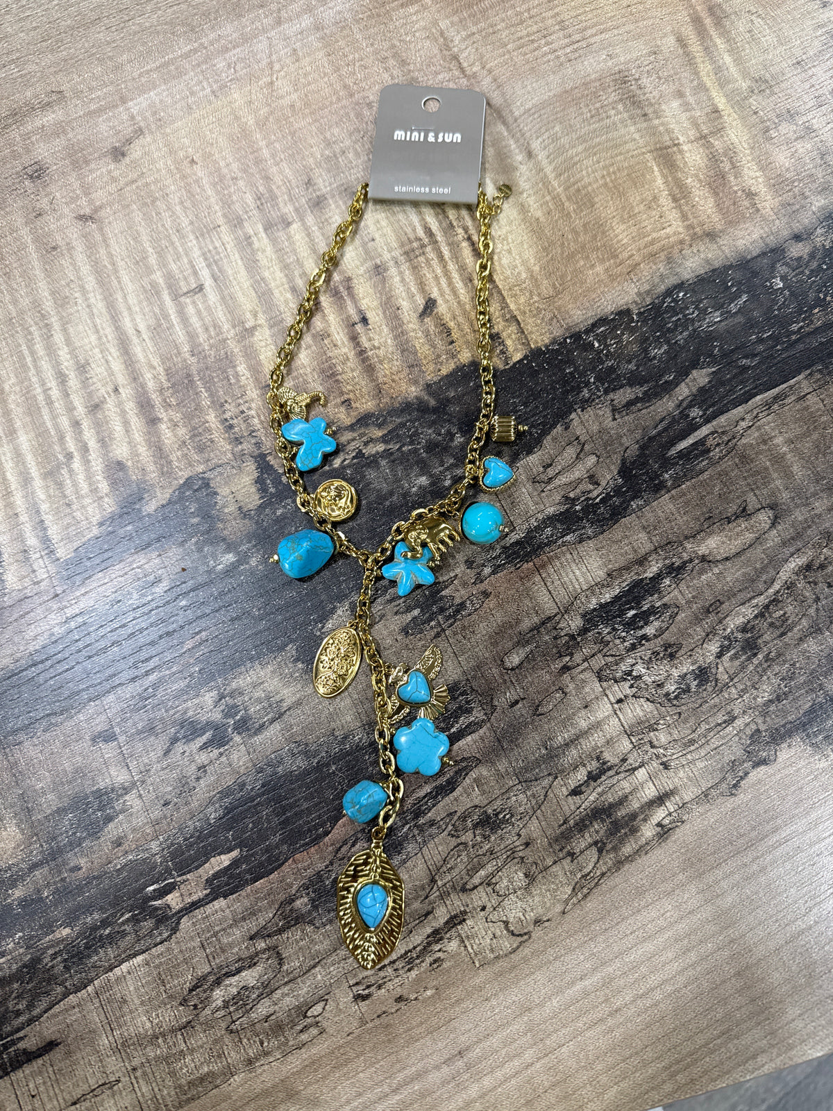 Collana oro e azzurro