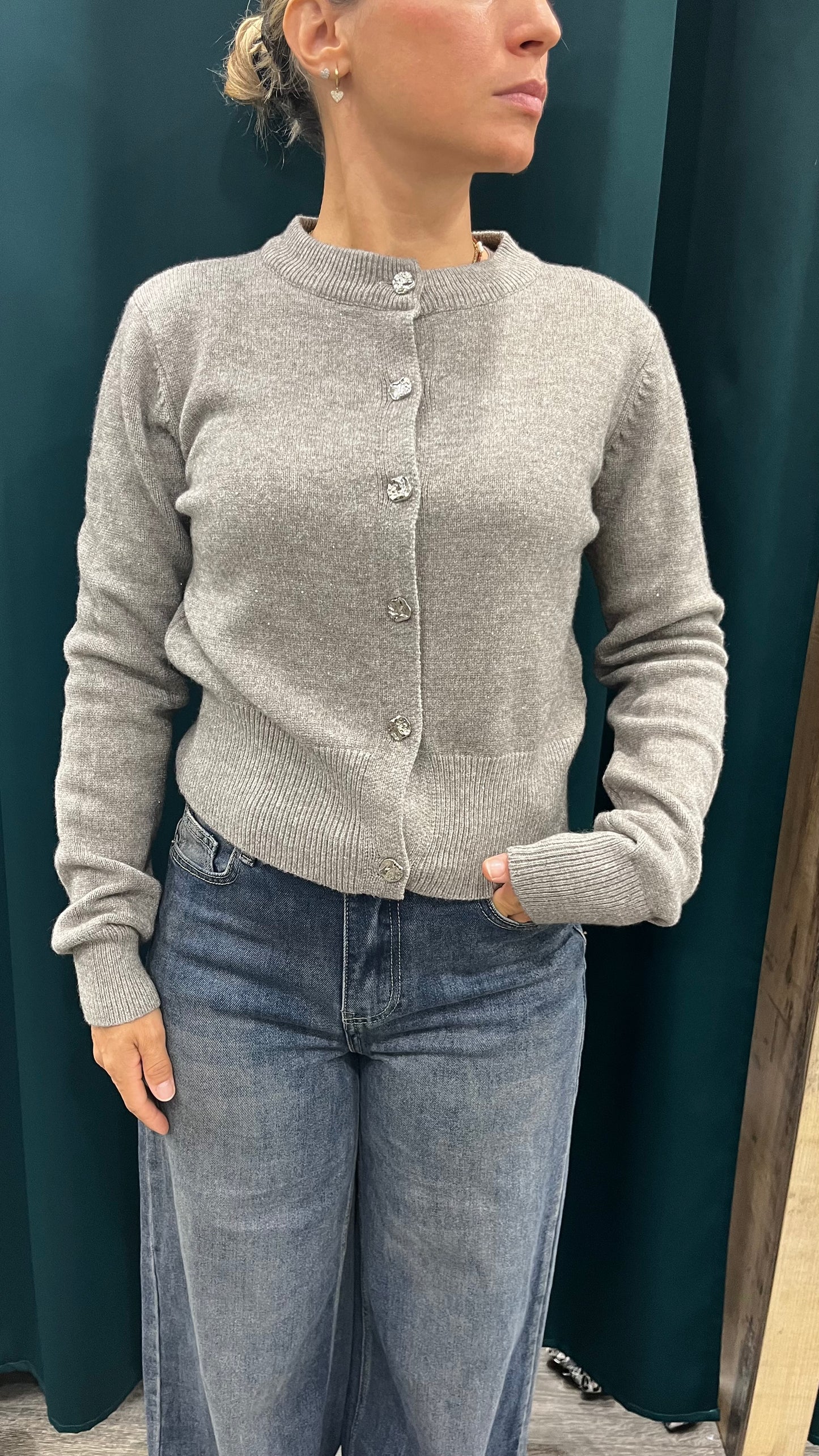 Cardigan Lurex e Bottoni