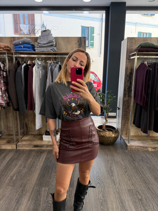 Gonna Ecopelle Bordeaux
