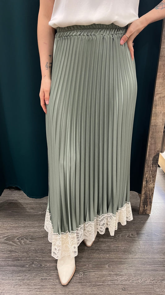 Gonna Kontatto Plissè e Pizzo