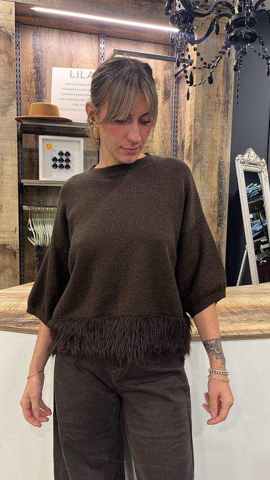 Maglione Piume Marrone