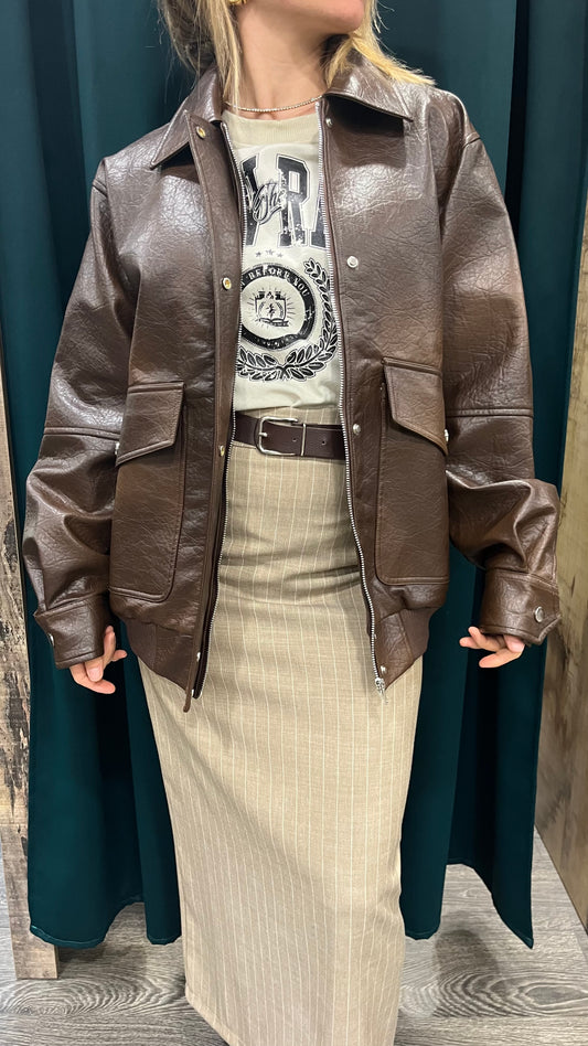 Giubbino Ecopelle Moro Lumina