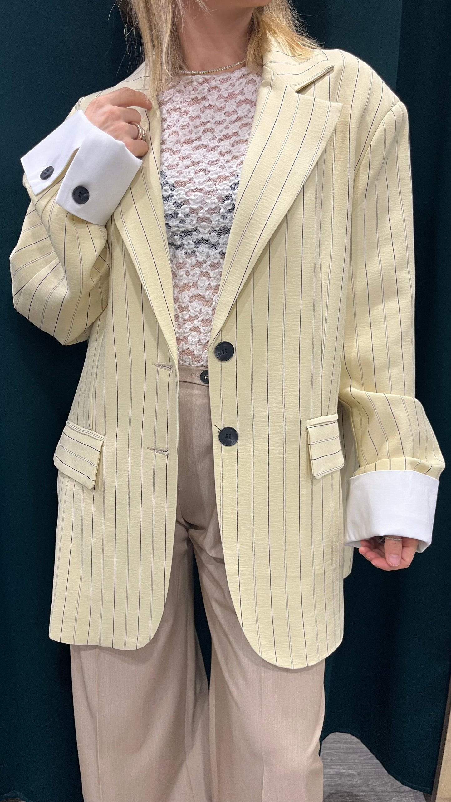 Giacca Over Lumina Giallo a Righe