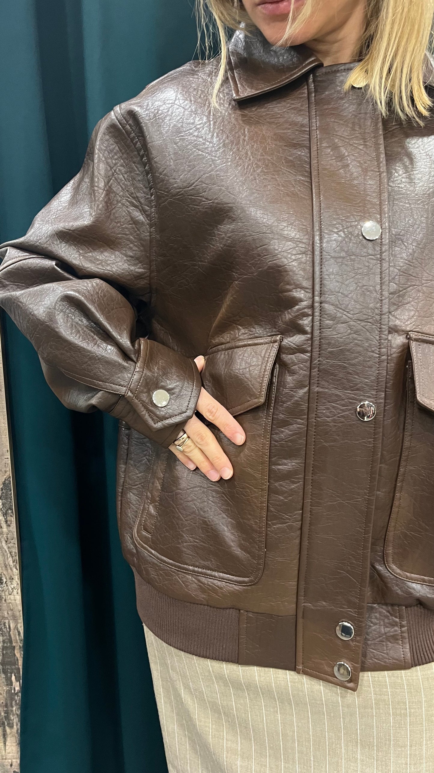 Giubbino Ecopelle Moro Lumina