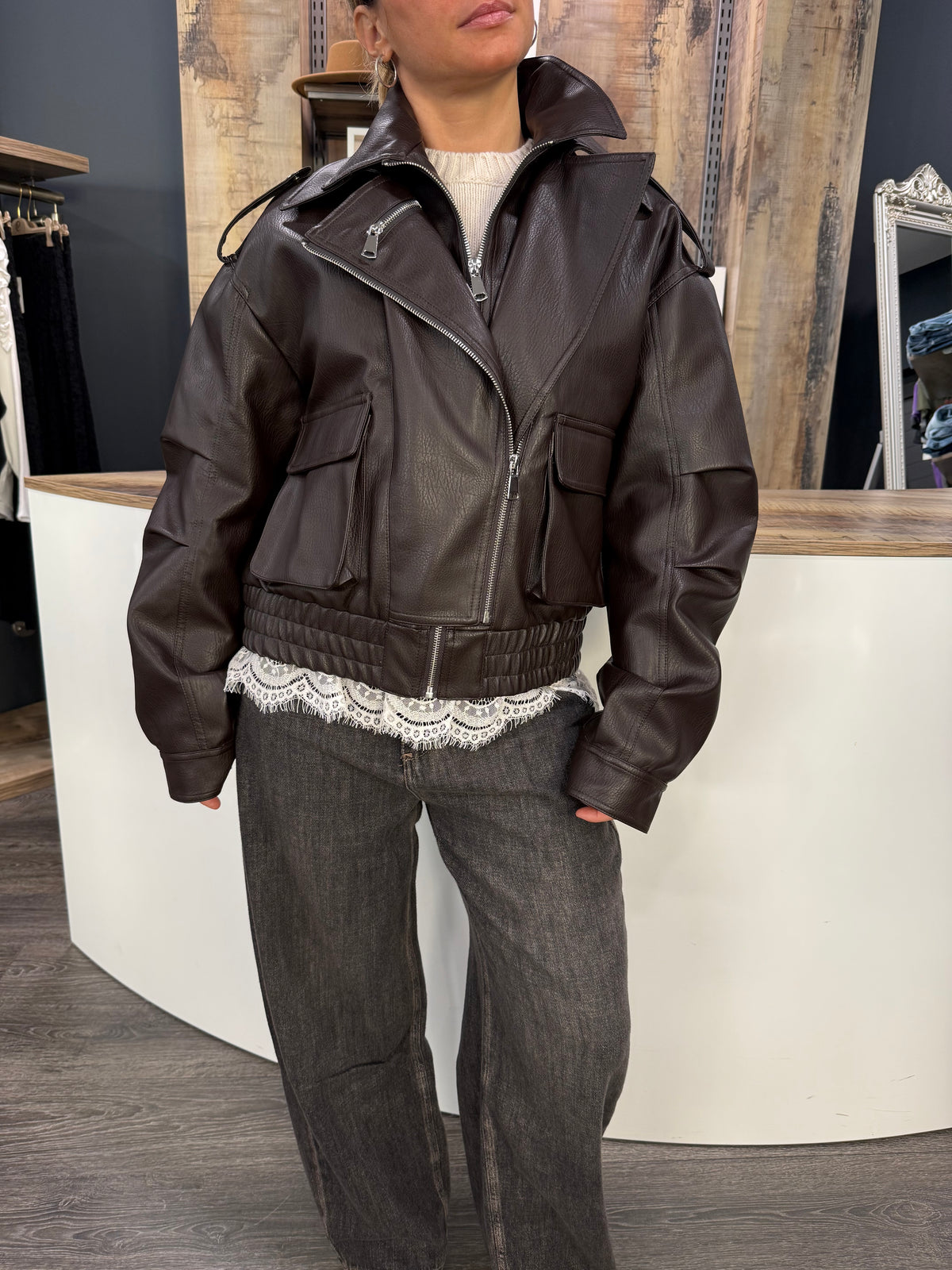 Giacca Giubbino Ecopelle Dixie Moro