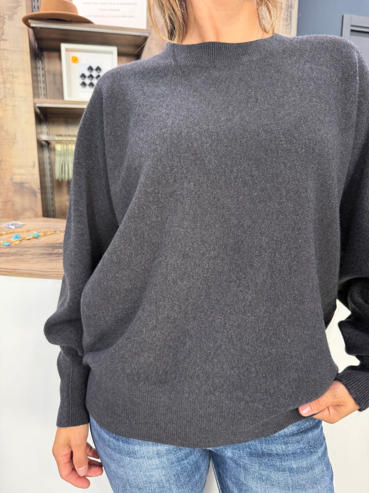 Maglione girocollo fumo di Londra