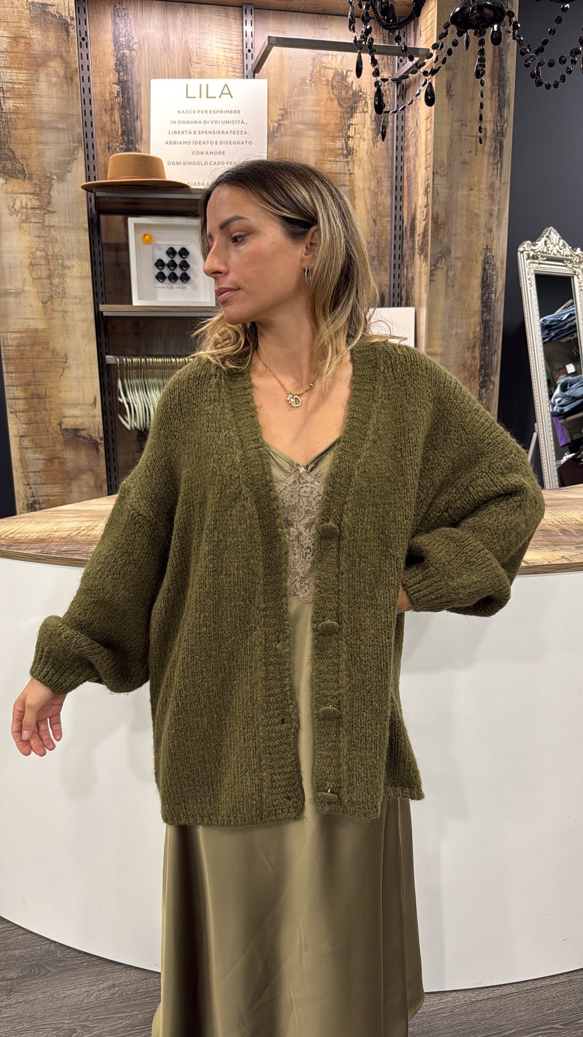 Cardigan Oversize Verde